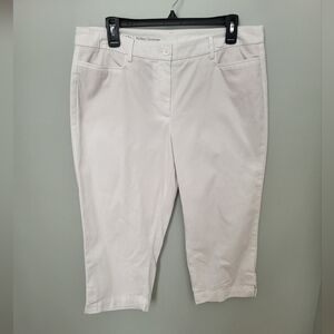 Talbots Women Size 12P 12‎ Petite White Perfect Skimmer Pedal Pushers Capris